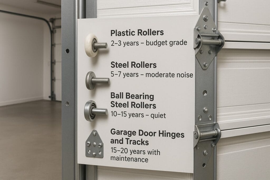 Warranties and Lifespan Expectations for New Garage Door Installation 3 Garage Door Hardware Display