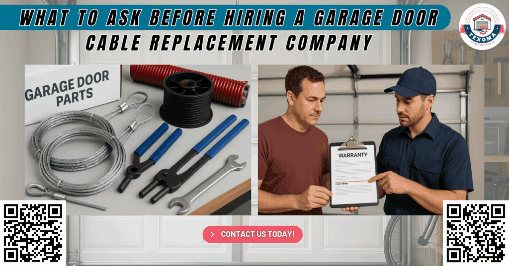 What to Ask Before Hiring a Garage Door Cable Replacement Company 1 What to Ask Before Hiring a Garage Door Cable Replacement Company - Texoma Garage Door Center Co.